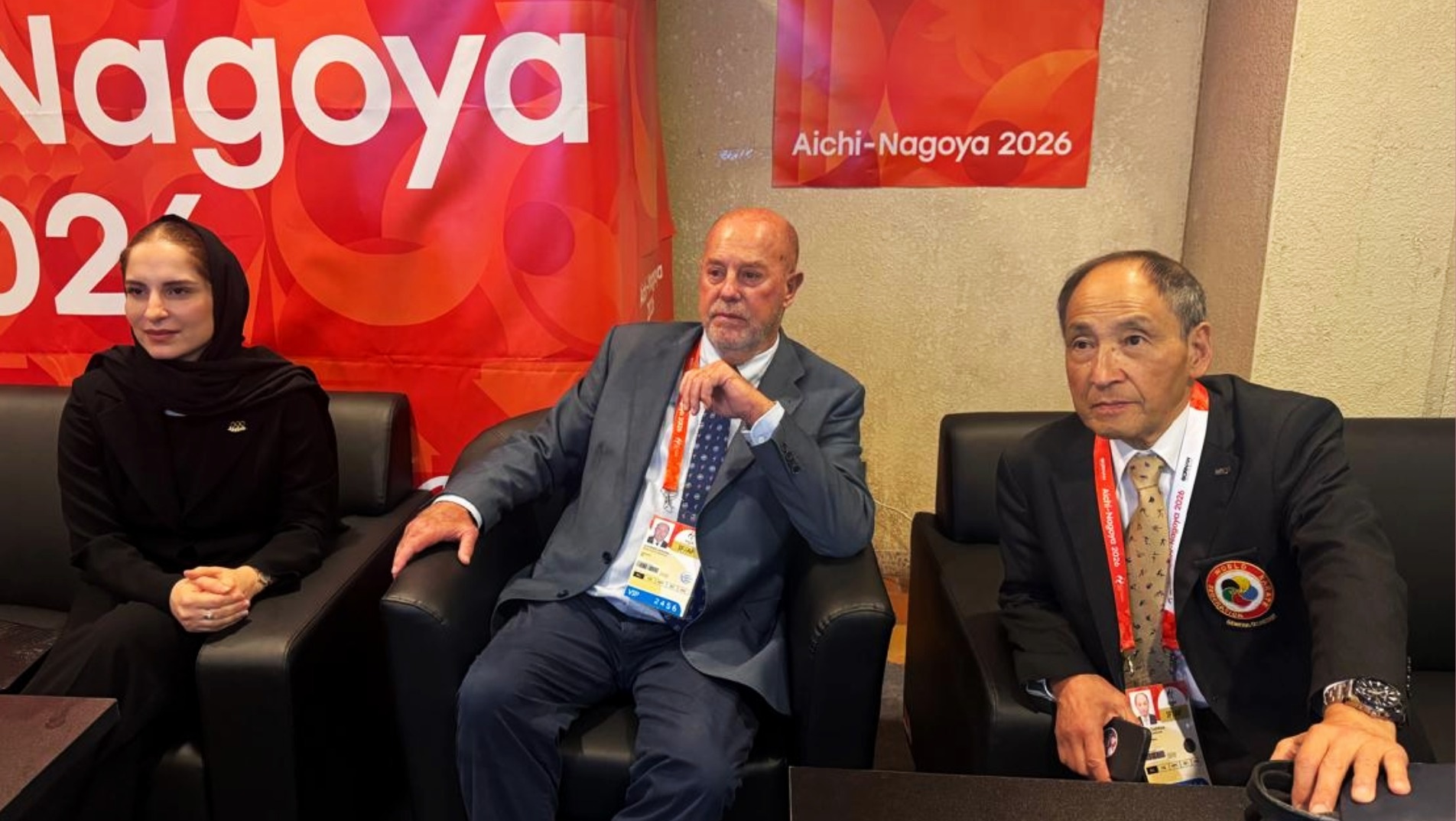 In Aichi-Nagoya, Espinós meets IOC Athletes’ Commission member Soraya Aghaei: after Asian Games karate, a conversation with the Olympic Movement