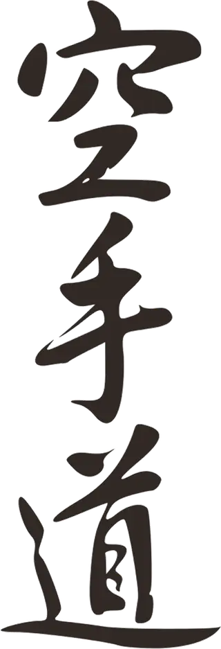 Japanese calligraphy reading 空手道 (karate-dō).