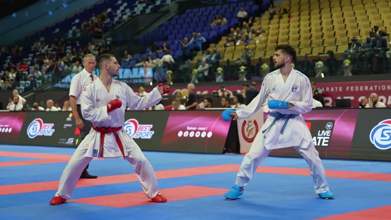 Quart de finale Kumite masculin -84kg :
MARTINA MICHELE (ITALIE) vs MASTROGIANNIS KONSTANTINOS (GRÈCE)