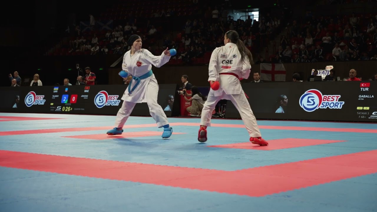 Semifinal of 2025 European Karate Senior championships in Yerevan (Armenia).
Category: FEMALE KUMITE 68+ KG
Athletes: KYDONAKI KYRIAKI (GREECE) vs GABALLA ZEYNA (TURKIYE)