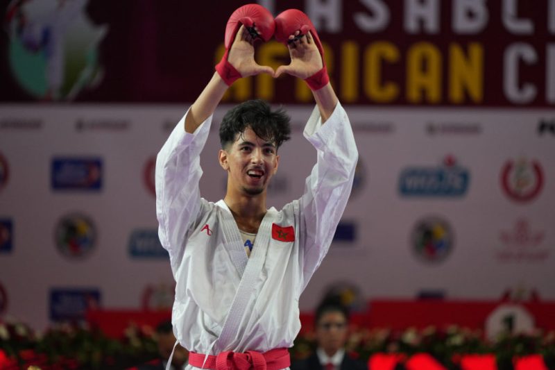 Morocco karateka love sign