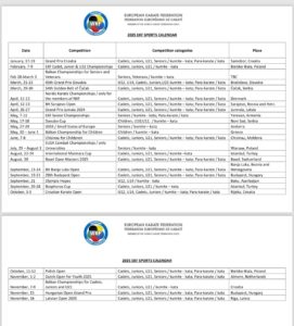 CALENDARIO DEPORTIVO EKF 2025