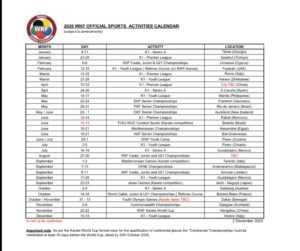 WKF Calendar 2026